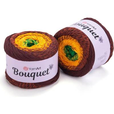 Yarn Art Bouquet 721 hnědá oranžová zelená