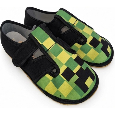 Anatomic Barefoot bačkory CRAFT B B017B minecraft Zelená