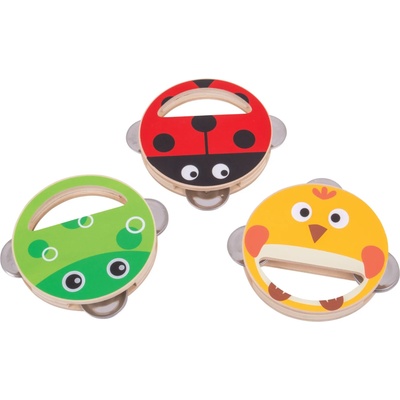 Bigjigs Toys Дървен музикален инструмент Bigjigs - Дайре, асортимент (BJ213)