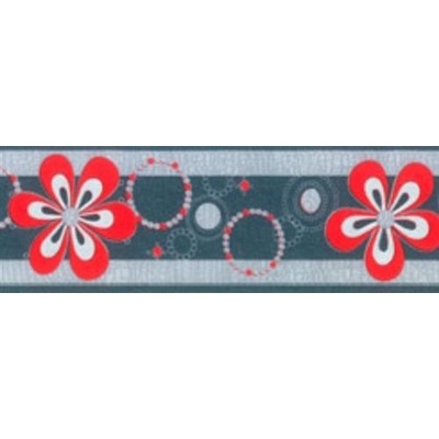 IMPOL TRADE 69046 Samolepící bordura květy červené, rozměr 5 m x 6,9 cm – Zboží Dáma