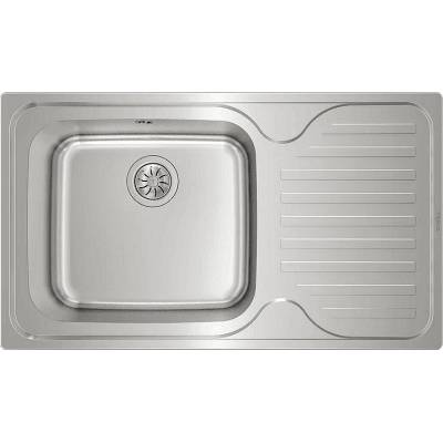 Иноксова мивка за вграждане, гладка, десен отцедник, за шкаф със светъл отвор 60 см SUPER BOWL 1C 1E MAX ДЯСНА (М.544.1Д)