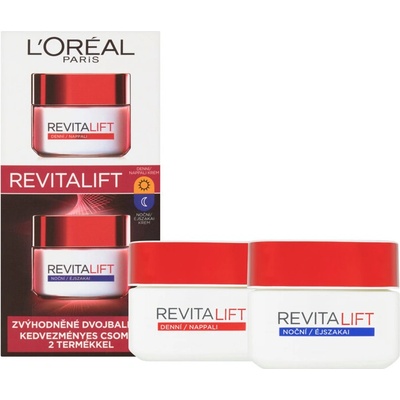 L´Oréal Paris Revitalift Loreal Paris Revitalift zklidňující krém proti vráskám 50 ml + Loreal Paris Revitalift noční zpevňující a protivráskový krém pro všechny typy pleti 50 ml dárková sada – Zboží Dáma