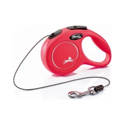 flexi Classic Mini - Автоматичен повод за кучета 3 метра въже, до 8 кг - цвят червен