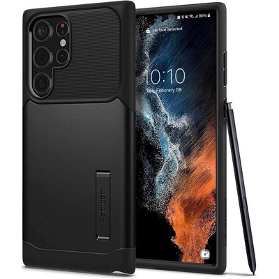 Spigen Slim Armor Case - хибриден кейс с висока степен на защита за Samsung Galaxy S22 Ultra (тъмносив)