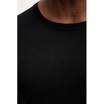 Mos Mosh Памучна блуза с дълги ръкави Mos Mosh PERRY в черно с изчистен дизайн 500430 (500430)