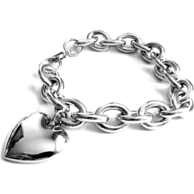 Steel Jewelry náramek s přívěskem srdce z chirurgické oceli NR130191