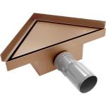 Mexen Flat-T M13 триъгълен подов сифон 20 x 20 см, четкана мед - 1C10320 (1C10320)