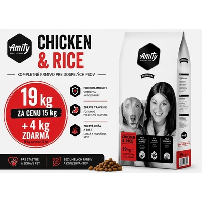 Amity Premium Dog Adult Chicken & Rice 19 kg