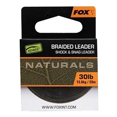 Fox návazcová šňůra naturals braided leader x 20m 30lb/13,6kg
