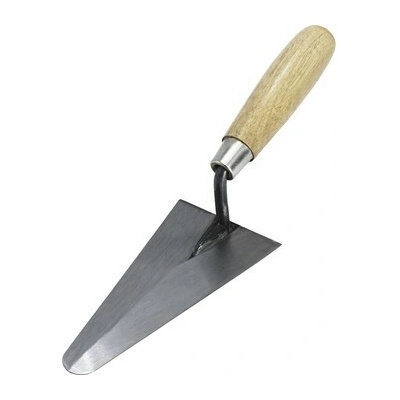 Zednická lžíce z normované oceli s 120 mm kuželovitě broušenou čepelí