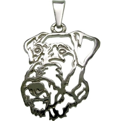 Stříbrné tlapky Airedale Terrier stříbrný přívěšek 454