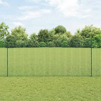 vidaXL Svařovaná drátěná plotovina s tyčkami 25 x 1,4 m Zelená