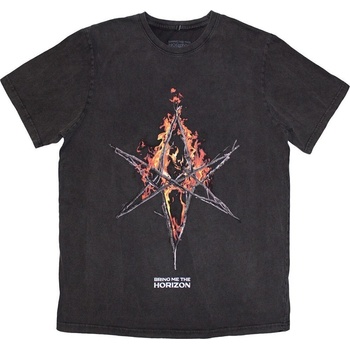 Bring Me The Horizon Flame Hex & Text Logo Grey Wash S Риза (BMTHTS118MWA01)