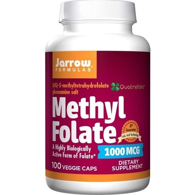 Jarrow Methyl Folate Aktivní forma kyseliny listové 1000mcg 100 rostlinných kapslí