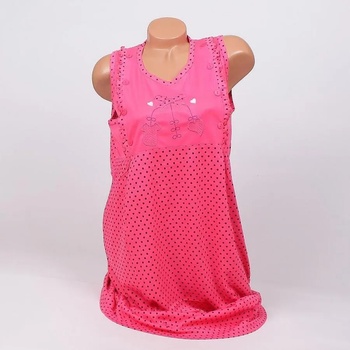 Image 1 of Макси нощница за бременни в розово с точки и бродерия