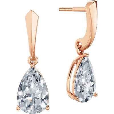 DF dámske náušnice 6426, růžové zlato s laboratorními diamanty o celkové váze 4.00 ct VS1/F