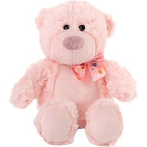 Амек Тойс Плюшена играчка Амек Тойс - Мече с панделка, розово, 25 cm (61101) - baby