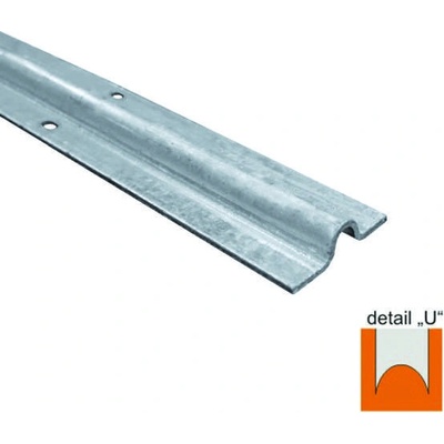 EKOfence Koľajnička vodiaca spodná-U, Zn,60x16mm, t3mm, L3m 8754