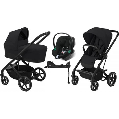 Cybex Balios S Lux Kombinovaný + Aton B2 i-Size Autosedačka 0-13 kg + Základna One Isofix Sada 4v1 Deep Black 2023 – Zboží Dáma