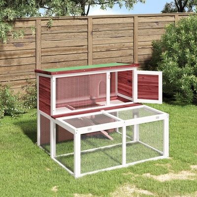 vidaXL Králíkárna hnědá 102 x 90 x 84,5 cm masivní borové dřevo