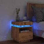vidaXL Нощен шкаф с LED осветление Artisan Oak 40x39x48, 5 cm (857660)