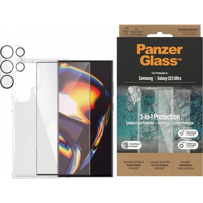 Panzer Стъклен протектор PanzerGlass за Samsung S23 Ultra Bundle (UWF screen protector, HardCase, протектор за камера)