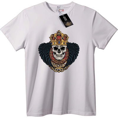 NOONEBRAND Тениска Корониран череп - L, White