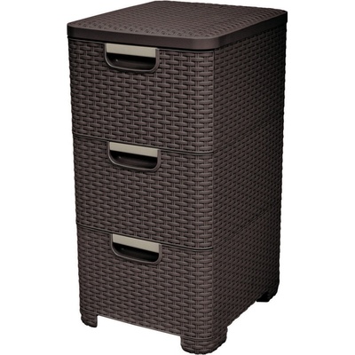 CURVER Zásuvka 3x 14l RATTAN Style - hnedá