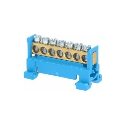 Můstek N 7 (svorkovnice 7x16mm2), nekrytý IP00, modrý, 63A, na DIN – Sleviste.cz