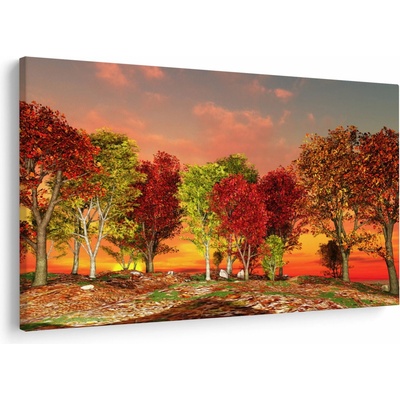 Obraz - Barevné stromy, jednodílný 150x100 cm