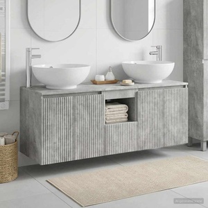 vidaXL Комплект шкафове за баня 3 бр. Бетонно сиво 49, 5 x 44, 5 x 65 см (3405700)