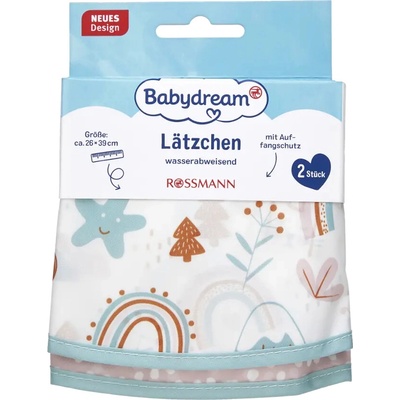 Babydream Omývatelný bryndák s kapsičkou, různé druhy 2 ks