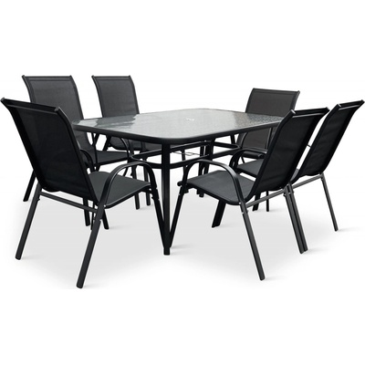 Nábytek Texim Zahradní jídelní set Klaudie transparentní + 6x židle RAMADA