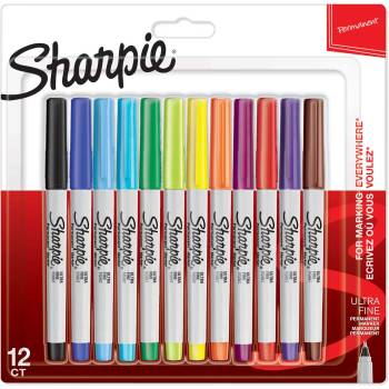 Sharpie Комплект перманентни маркери Sharpie, UF, 12 цвята, блистер (27672-А)