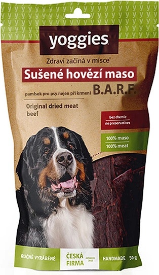 Yoggies Sušené hovězí maso pro psy proužky 45 g Yoggies Sušené hovězí maso pro psy proužky 45 g