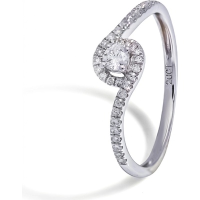 Blink-Blink Elegantný diamantový prsteň z bieleho zlata 1652BDA