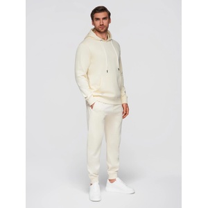 Ombre Clothing Мъжки памучен спортен екип с кенгуру джоб + панталони джогър - кремав V11 Z121 Ombre Clothing Ombre Clothing | Byal Bezhov | МЪЖЕ | M