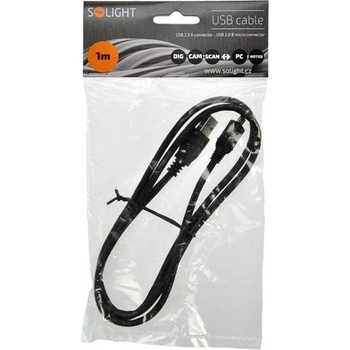 Solight SSC1301E USB 2.0 A konektor - USB B micro konektor, sáček, 1m