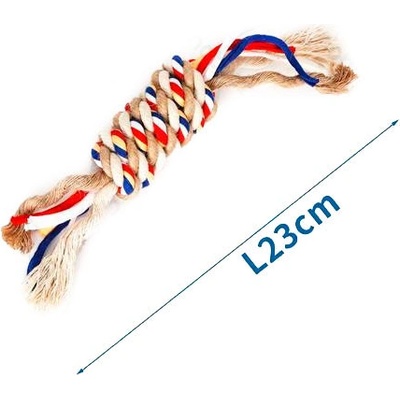 Nobleza bavlnené lano s hrubým uzlom 23 cm béžové
