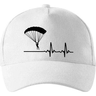 Paragliding EKG so zahnutým šiltom a látkovou sponou Biela
