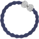 By Eloise London Silver Diamanté Bow цвят Navy Blue