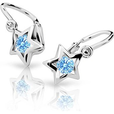 Cutie Jewellery dětské náušnice z bílého zlata C1942-10-X-2 světle modrá