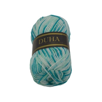 Duha 50 g – 294 biela, tyrkysová, modrá