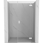 Mexen Mist-H L дясна шарнирна душ врата 140 см, прозрачна, бяла - 8A5L-140-001-20-00-P (8A5L-140-001-20-00-P)