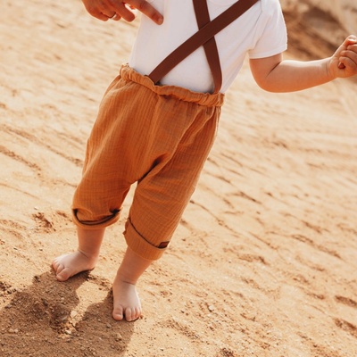 Dámské mušelínové kraťasy hořčicové