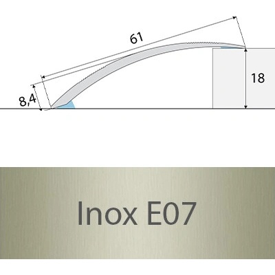 Profil Team Přechodový profil inox E07 61 mm x 1 m