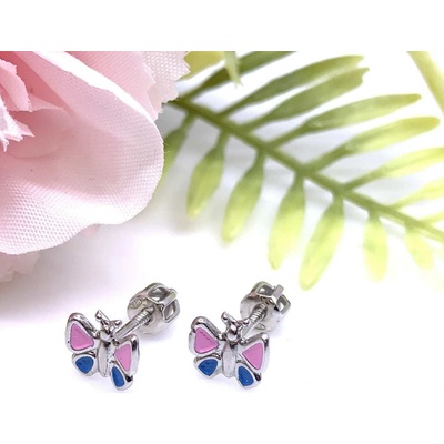 Jan Kos jewellery stříbrné náušnice motýl 32107994