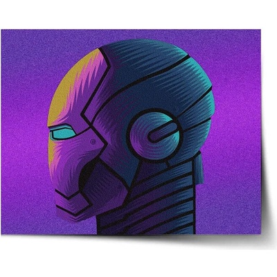 Sablio Plagát Iron Man Helma na fialovej - 60x40 cm