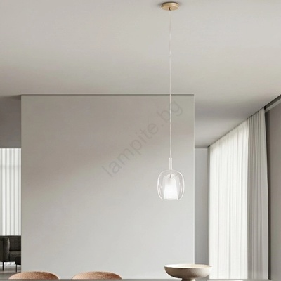 Ondaluce - Пендел на кабел THELMA 1xE27/15W/230V Ø 19, 5 см златист/прозрачен (OND0053)