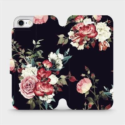Pouzdro Mobiwear parádní flip Apple iPhone 8 - VD11P Růže na černé